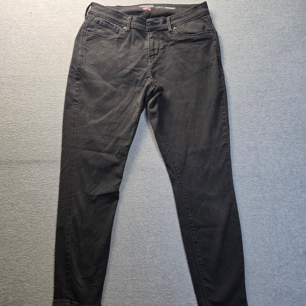 Denizen Levi's Curvy Skinny Jeans Womens Size 33x28 Black Stretch Mid Rise Pants